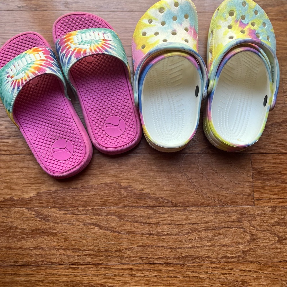 Crocs and Pool Puma slides Size 2